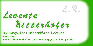 levente mitterhofer business card