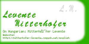 levente mitterhofer business card